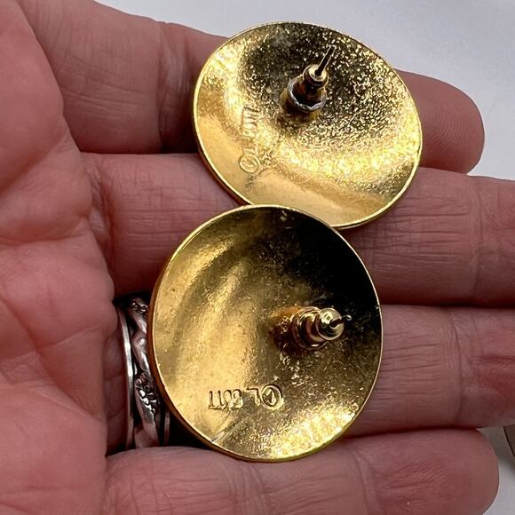 Vintage Lot of 2 Pair Signed L. BOTT Earrings Enamel Jewelry - Picture 3 of 7